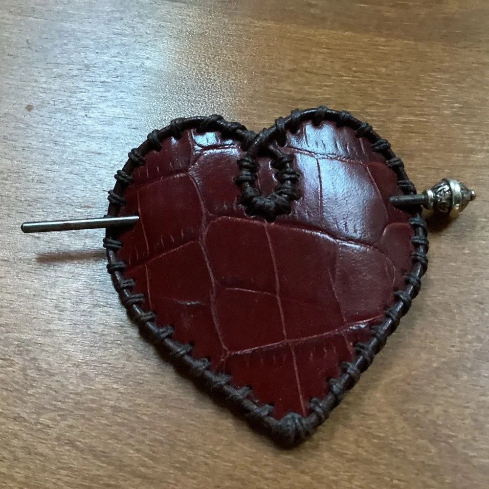 Vintage Rare Find Brighton Leather Heart Shape Accessory